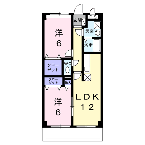 Planta 2LDK de リバーサイドさくらⅡ