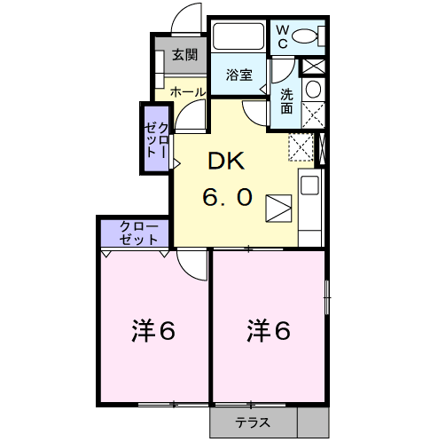 Planta 2DK de レガート　Ｍ