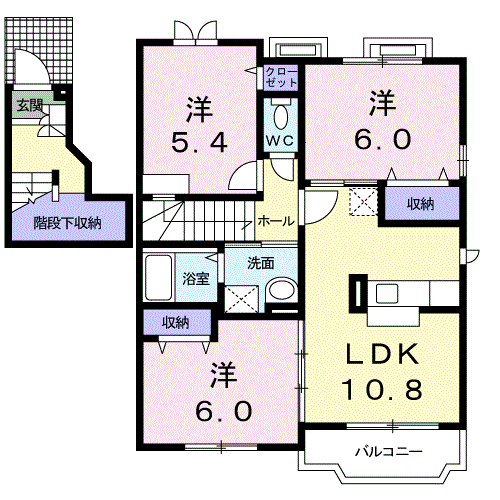 Planta 3LDK de パーシモン　鷹丘