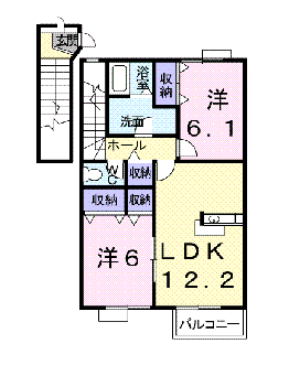 Planta 2LDK de プラシード・カーサⅡ