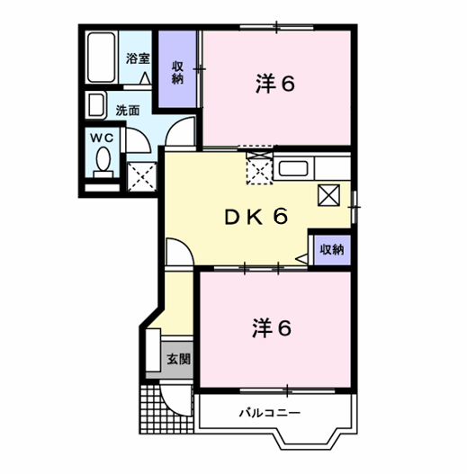 Planta 2DK de メゾン　ラフィーネⅡ番館