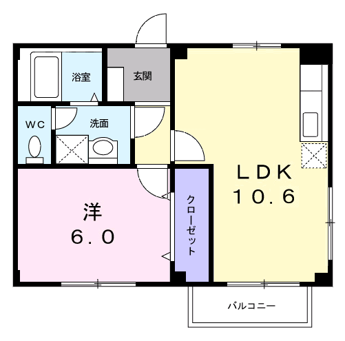 Planta 1LDK de サニーヴィラ