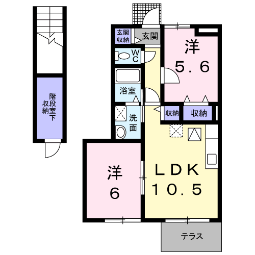 Planta 2LDK de カーサ　リーヴァ