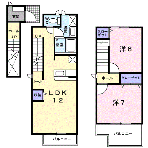 Planta 2LDK de グリーン・パーク　Ａ