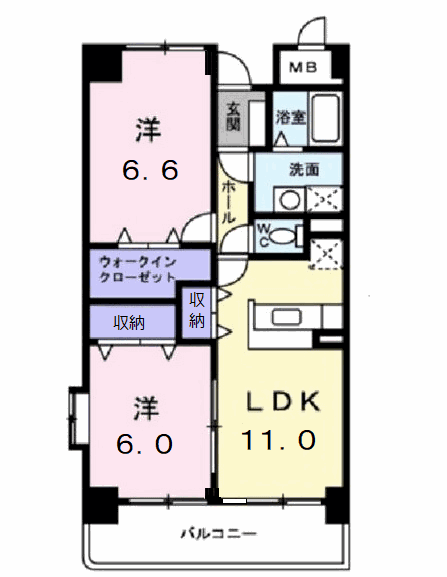 Planta 2LDK de アネックスマンション