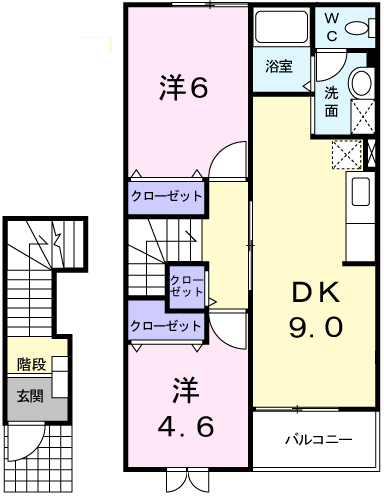 Planta 2DK de マスカットハウス