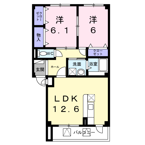 Planta 2LDK de サンシャイン