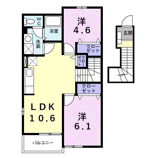 Planta 2LDK de アンジュ
