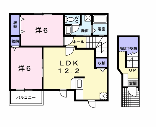 Planta 2LDK de パルテール A