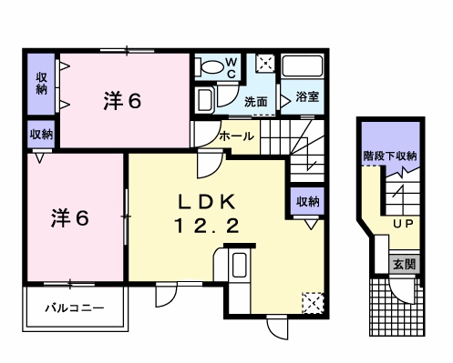 Planta 2LDK de パルテール　Ｂ