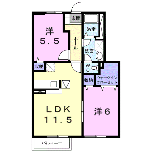 Planta 2LDK de コリ－ヌＳＳⅠ