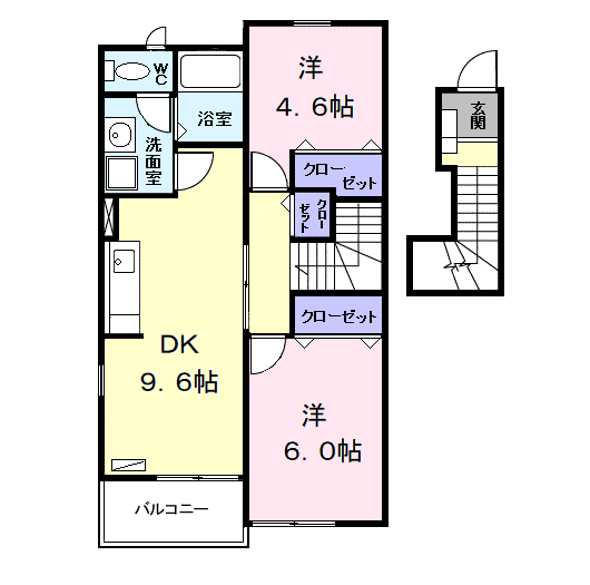 Planta 2DK de サニースクエア
