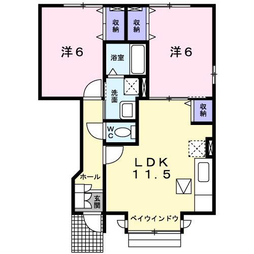 Planta 2LDK de プロムナード　牛川通　Ａ