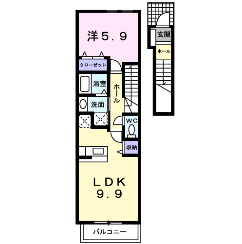 Planta 1LDK de グランツ・マルシバ　３