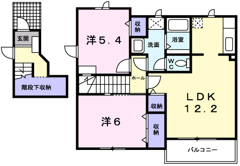 Planta 2LDK de ラ・セゾンⅡ