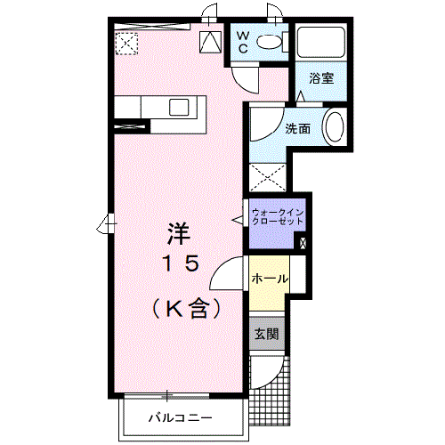 Planta 1K de ロイヤルマンション日の出