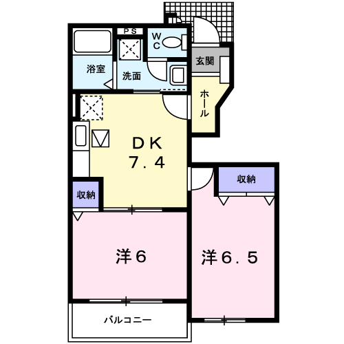 Planta 2DK de ラポール外堀Ａ
