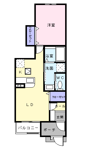 Planta 1LDK de クラージュ　Ａ