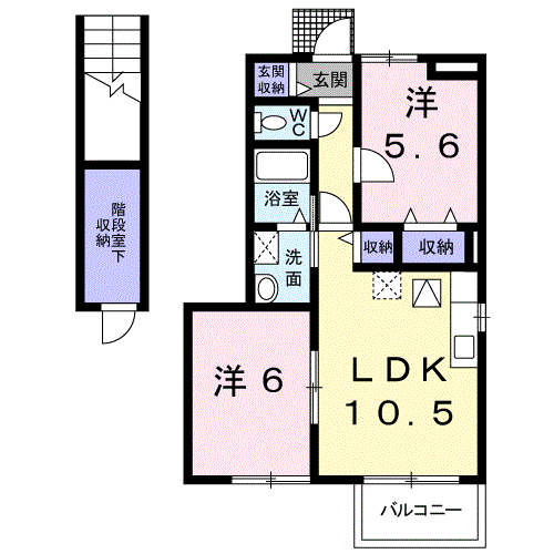 Planta 2LDK de ラ・グランデ杉１