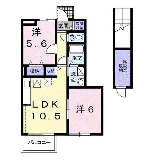 Planta 2LDK de ラ・グランデ杉１
