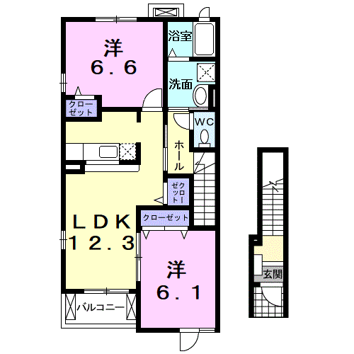 Planta 2LDK de クラ－ル白山