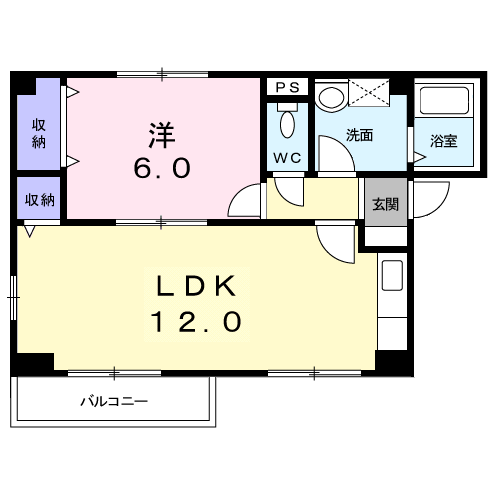 Planta 1LDK de ファイングローブセカンド