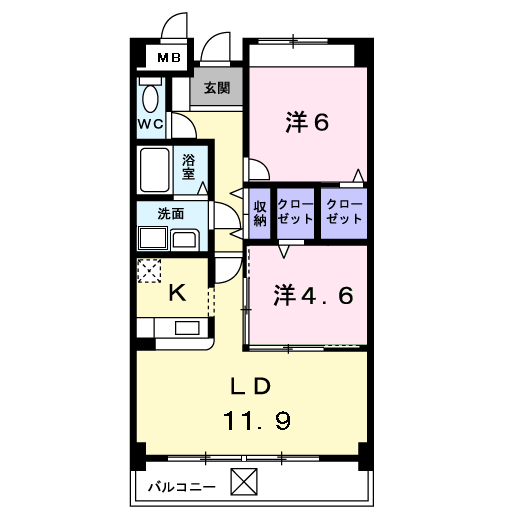 Planta 2LDK de プレシャスコート