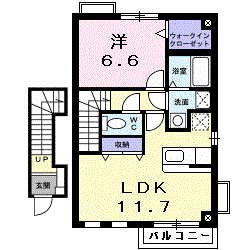 Planta 1LDK de サンセ－ルⅠ
