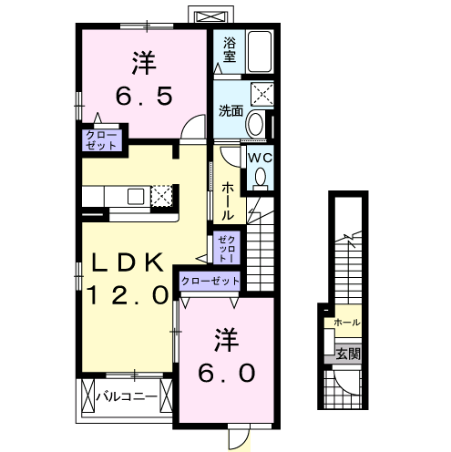 Planta 2LDK de カーサ・フィル