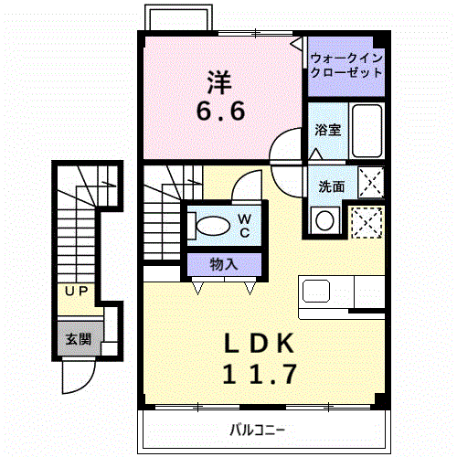 Planta 1LDK de ベル　フォンテ－ヌⅠ
