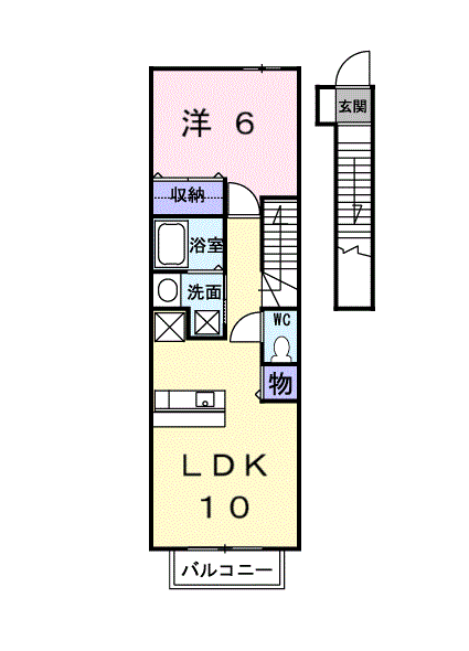 Planta 1LDK de フィデール　都