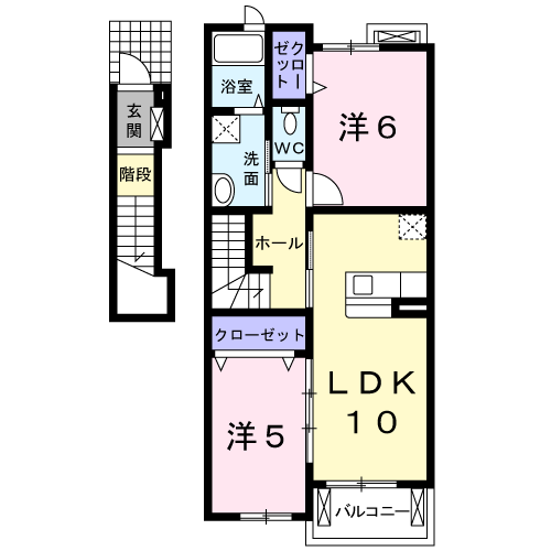 Planta 2LDK de エバーグリーン