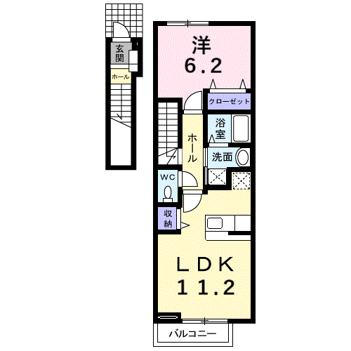 Planta 1LDK de ブライニィー　エアー