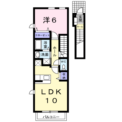 Planta 1LDK de シンシア