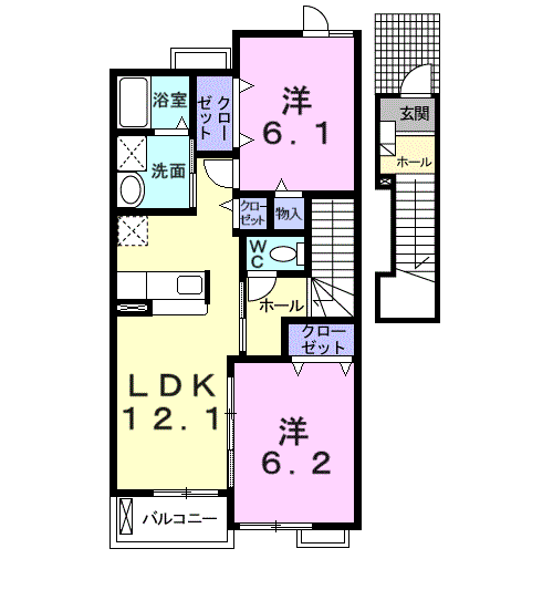 Planta 2LDK de プリート　カーサ　マルタⅠ