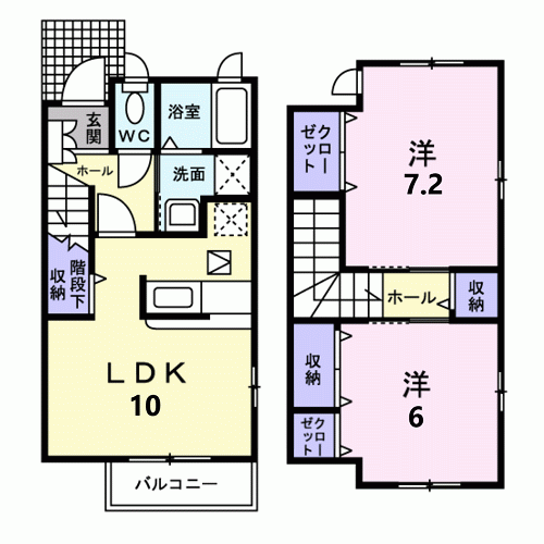 Planta 2LDK de セレノ