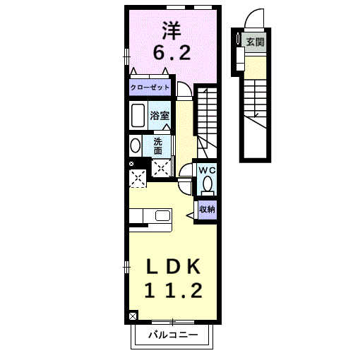 Planta 1LDK de カーサ・ヴィオラ