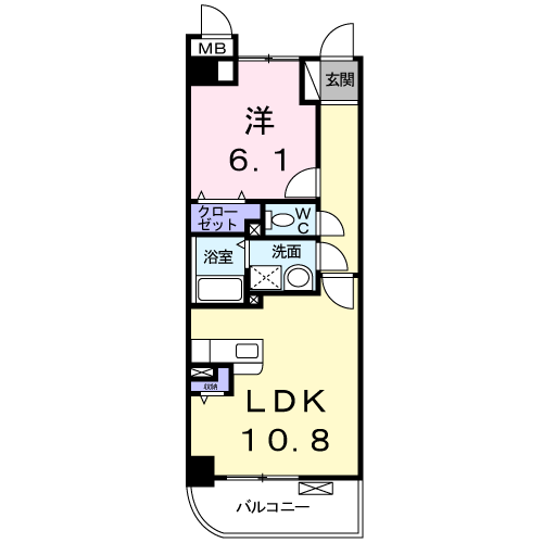 Planta 1LDK de グレース三谷東