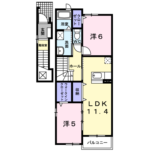 Planta 2LDK de Ｖｉｌｌａ　フォーシーズン