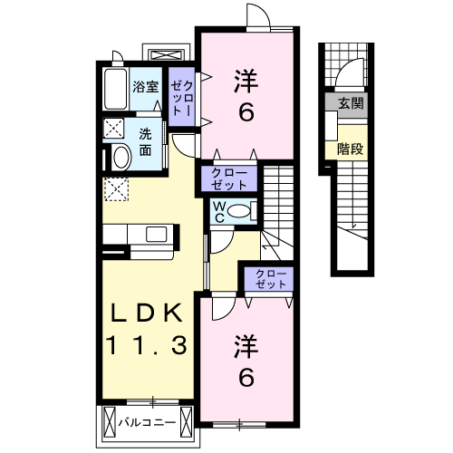 Planta 2LDK de センチュリーマエダⅡ