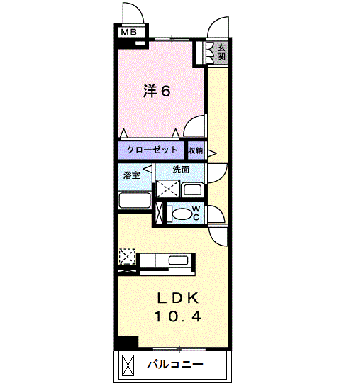 Planta 1LDK de プラネットＤ
