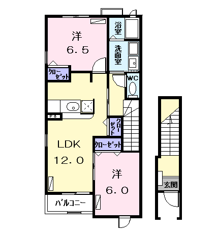 Planta 2LDK de セイント　スクエア