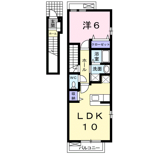 Planta 1LDK de 優翔（ゆうしょう）