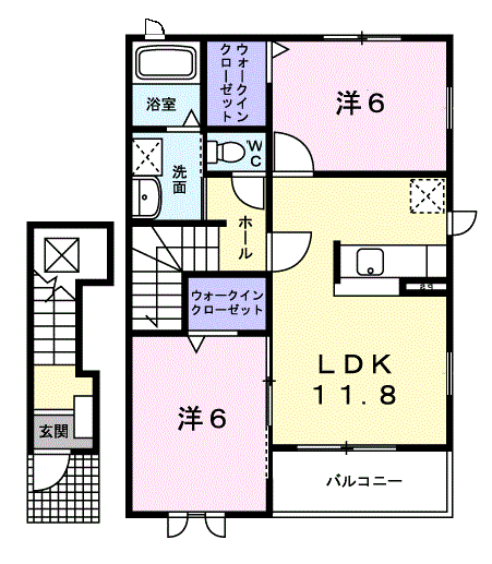 Planta 2LDK de サンリット