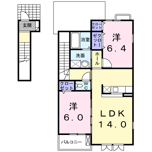 Planta 2LDK de ティエラⅢ