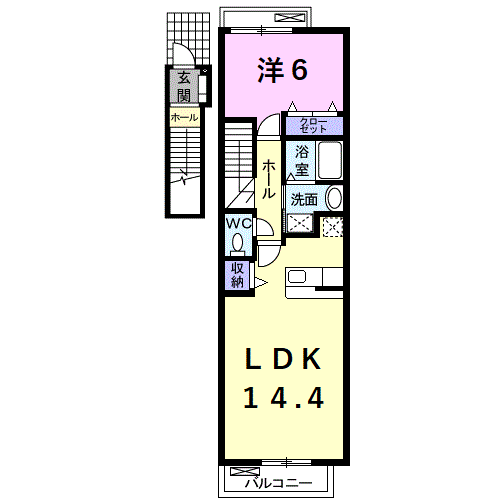 Planta 1LDK de メゾン・ド・スバル
