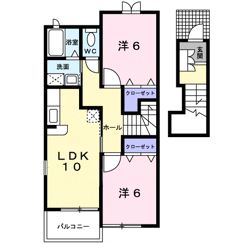 Planta 2LDK de ベルメゾン
