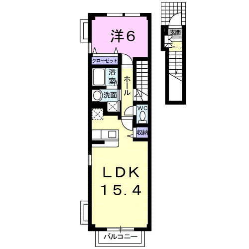 Planta 1LDK de サニーヒル