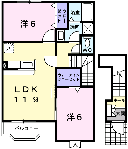 Planta 2LDK de カノンⅡ