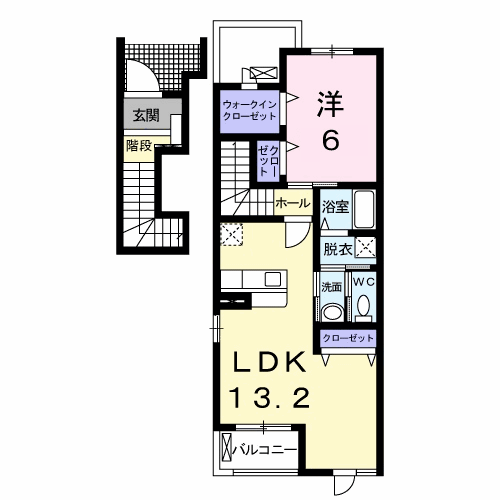Planta 1LDK de エトワールＭ　Ⅰ棟